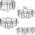 Black 8 Panel Metal Pet Playpen para perros